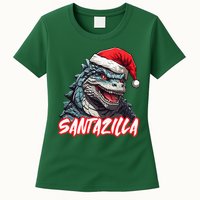 Santazilla Japanese Monster Kaiju Christmas Womens T-Shirt