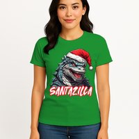 Santazilla Japanese Monster Kaiju Christmas Womens T-Shirt