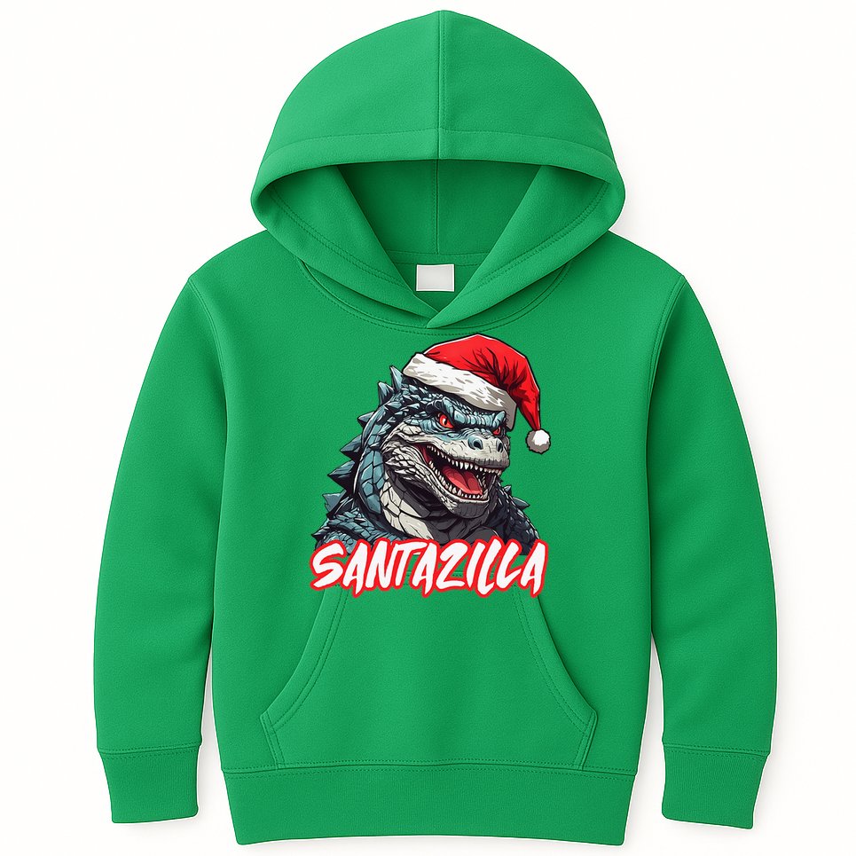 Santazilla Japanese Monster Kaiju Christmas Kids Hoodie