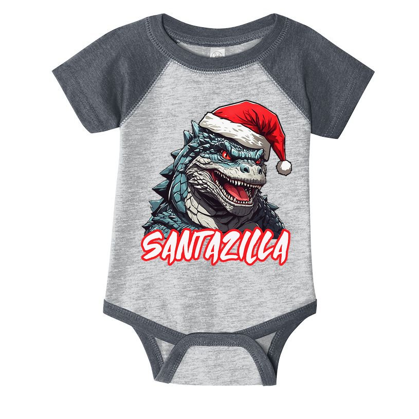 Santazilla Japanese Monster Kaiju Christmas Infant Baby Jersey Bodysuit