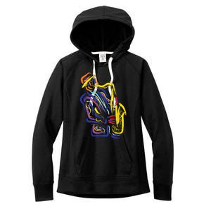 Saxophonist Jazz Musician Gift Idea Saxophone Women's Fleece Hoodie