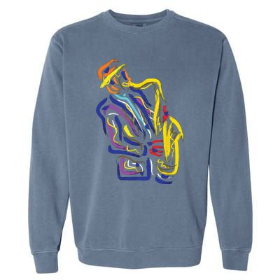 Saxophonist Jazz Musician Gift Idea Saxophone Garment-Dyed Sweatshirt