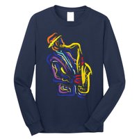 Saxophonist Jazz Musician Gift Idea Saxophone Long Sleeve Shirt