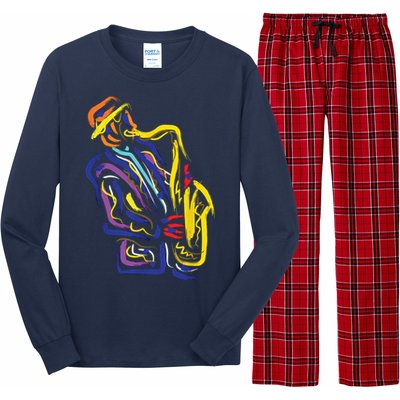 Saxophonist Jazz Musician Gift Idea Saxophone Long Sleeve Pajama Set