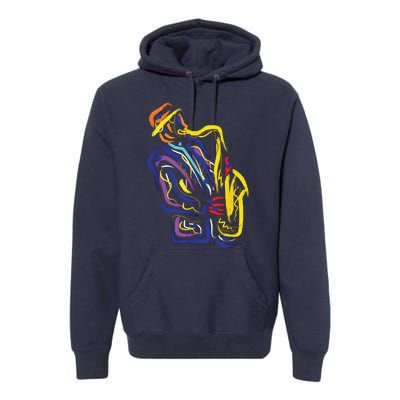 Saxophonist Jazz Musician Gift Idea Saxophone Premium Hoodie