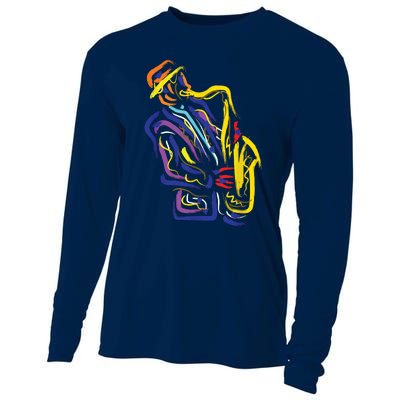 Saxophonist Jazz Musician Gift Idea Saxophone Cooling Performance Long Sleeve Crew