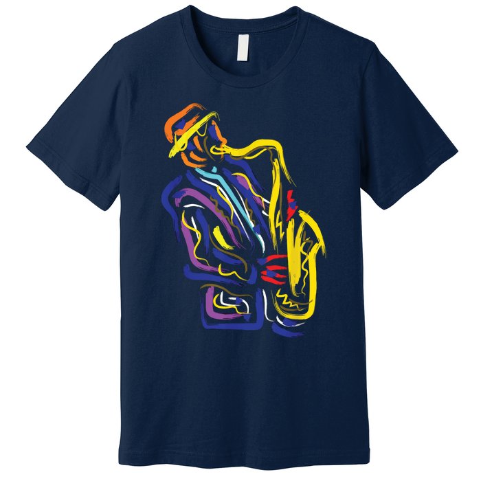 Saxophonist Jazz Musician Gift Idea Saxophone Premium T-Shirt