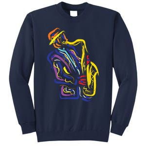 Saxophonist Jazz Musician Gift Idea Saxophone Tall Sweatshirt