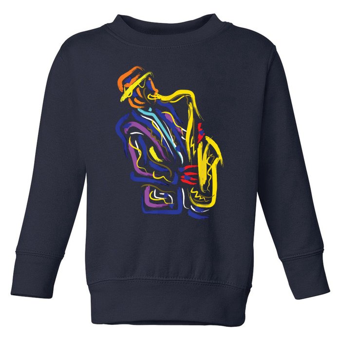 Saxophonist Jazz Musician Gift Idea Saxophone Toddler Sweatshirt