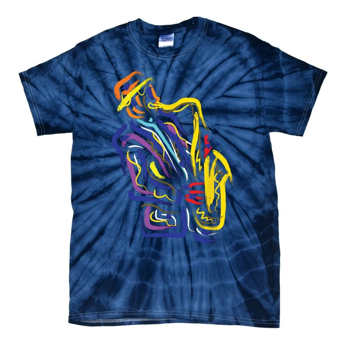 Saxophonist Jazz Musician Gift Idea Saxophone Tie-Dye T-Shirt