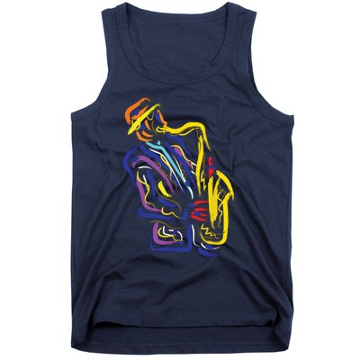 Saxophonist Jazz Musician Gift Idea Saxophone Tank Top