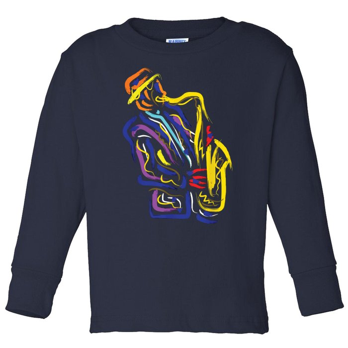 Saxophonist Jazz Musician Gift Idea Saxophone Toddler Long Sleeve Shirt