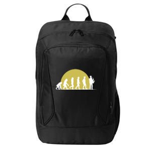 Saxophonist Jazz Musician Evolution Funny Saxophone Gift City Backpack