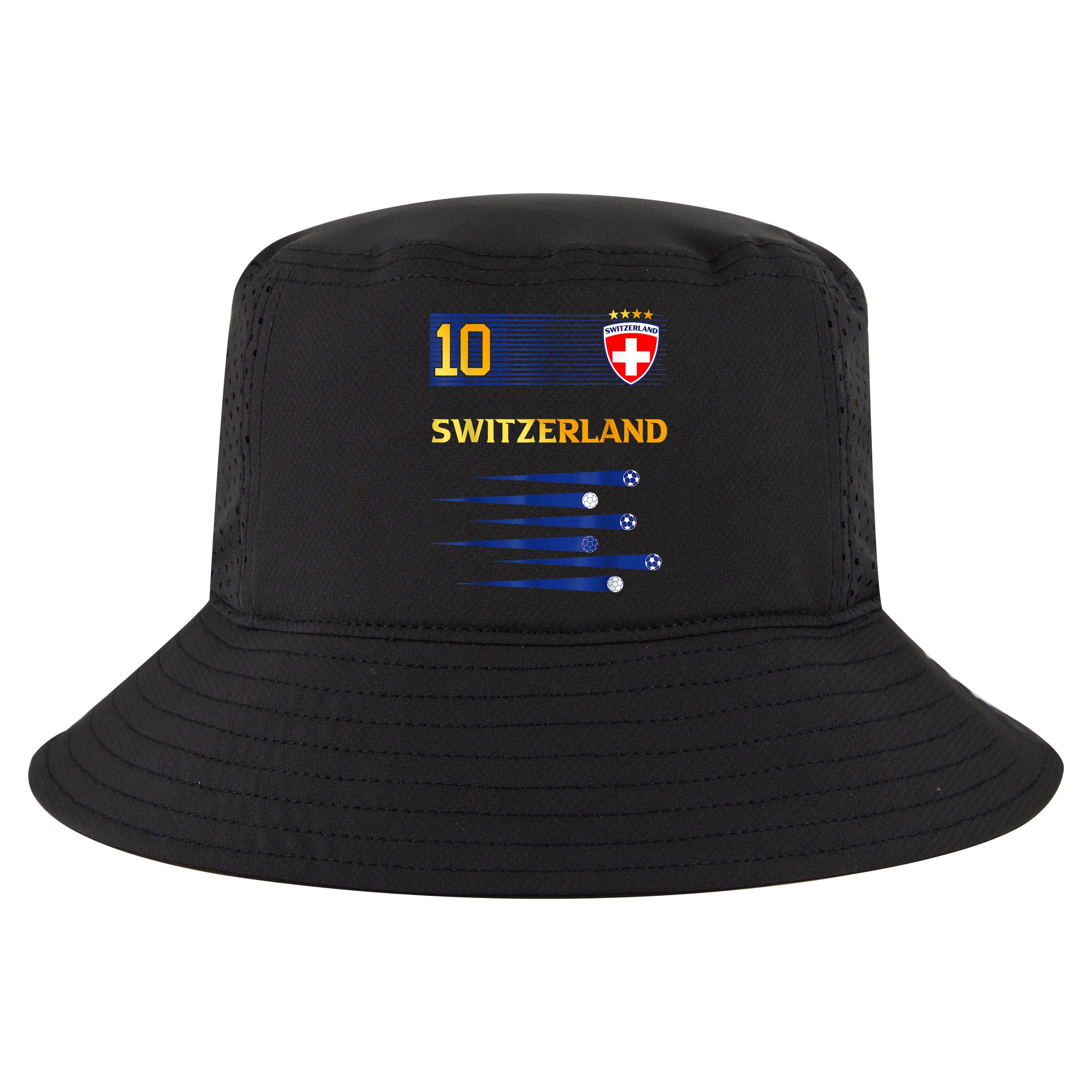 Switzerland Jersey Number ten Swiss Futebol Soccer Cool Comfort Performance Bucket Hat