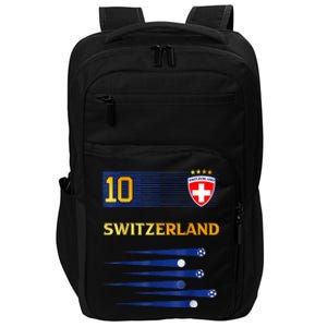 Switzerland Jersey Number ten Swiss Futebol Soccer Impact Tech Backpack