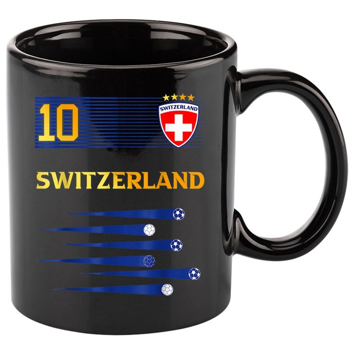 Switzerland Jersey Number ten Swiss Futebol Soccer 11oz C Handle Ceramic Mug
