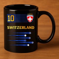 Switzerland Jersey Number ten Swiss Futebol Soccer 11oz C Handle Ceramic Mug