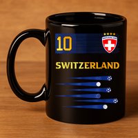 Switzerland Jersey Number ten Swiss Futebol Soccer 11oz C Handle Ceramic Mug