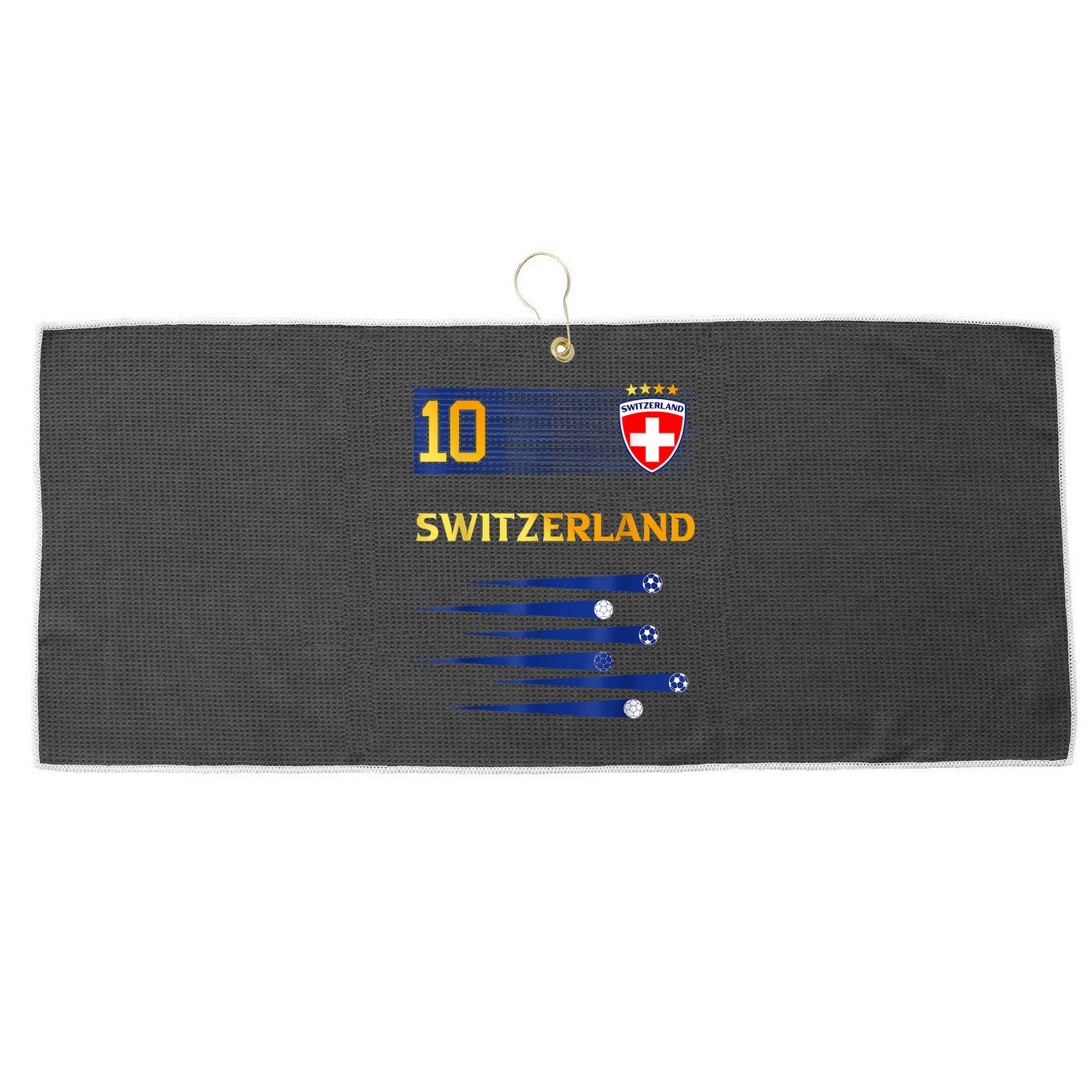 Switzerland Jersey Number ten Swiss Futebol Soccer Large Microfiber Waffle Golf Towel