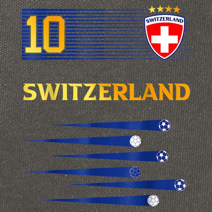 Switzerland Jersey Number ten Swiss Futebol Soccer Cotton Canvas Backpack