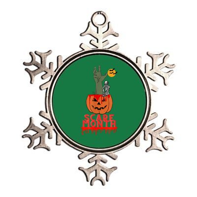 Spooky Jack O Lantern Metallic Star Ornament