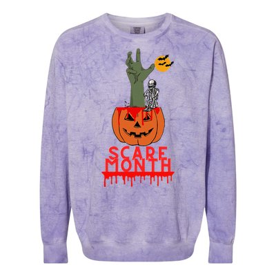 Spooky Jack O Lantern Colorblast Crewneck Sweatshirt