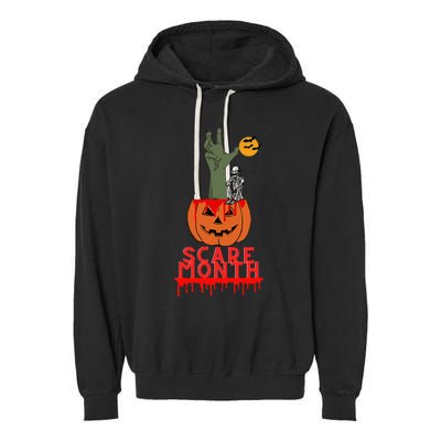 Spooky Jack O Lantern Garment-Dyed Fleece Hoodie