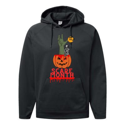 Spooky Jack O Lantern Performance Fleece Hoodie