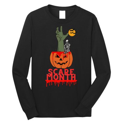 Spooky Jack O Lantern Long Sleeve Shirt