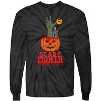 Spooky Jack O Lantern Tie-Dye Long Sleeve Shirt