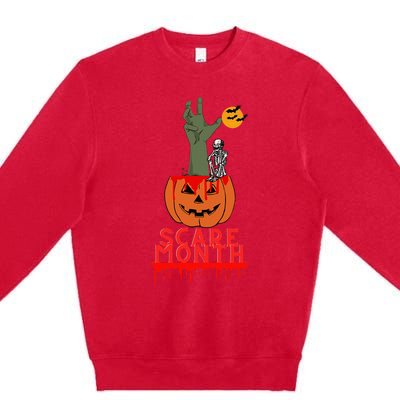 Spooky Jack O Lantern Premium Crewneck Sweatshirt