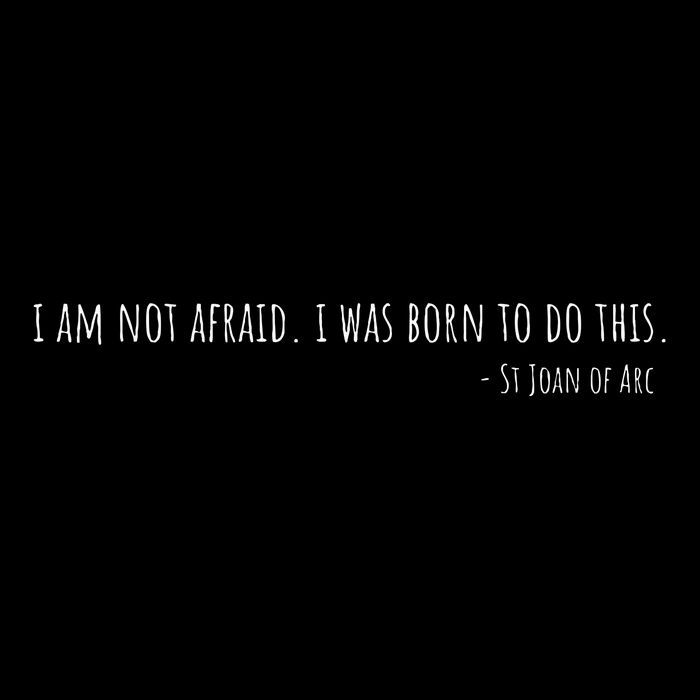St Joan Of Arc IM Not Afraid. I Was Born To Do This Saint Drawstring Bag