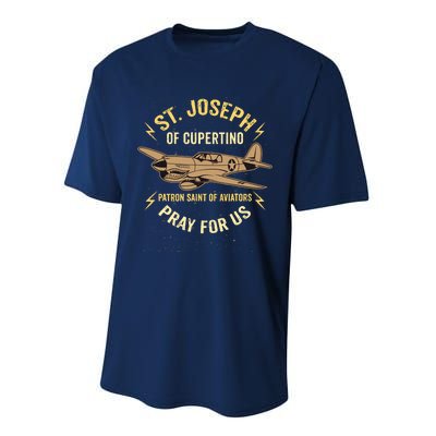 St. Joseph Of Cupertino Saint Of Pilots Aviators Performance Sprint T-Shirt