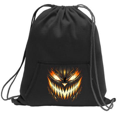 Scary Jack O Lantern Face Carved Pumpkin Halloween Costume Sweatshirt Cinch Pack Bag