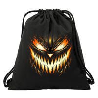 Scary Jack O Lantern Face Carved Pumpkin Halloween Costume Drawstring Bag