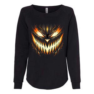 Scary Jack O Lantern Face Carved Pumpkin Halloween Costume Womens California Wash Sweatshirt