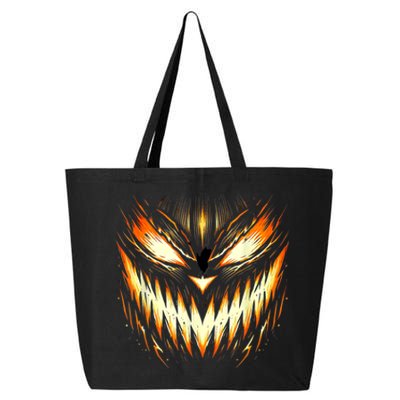 Scary Jack O Lantern Face Carved Pumpkin Halloween Costume 25L Jumbo Tote