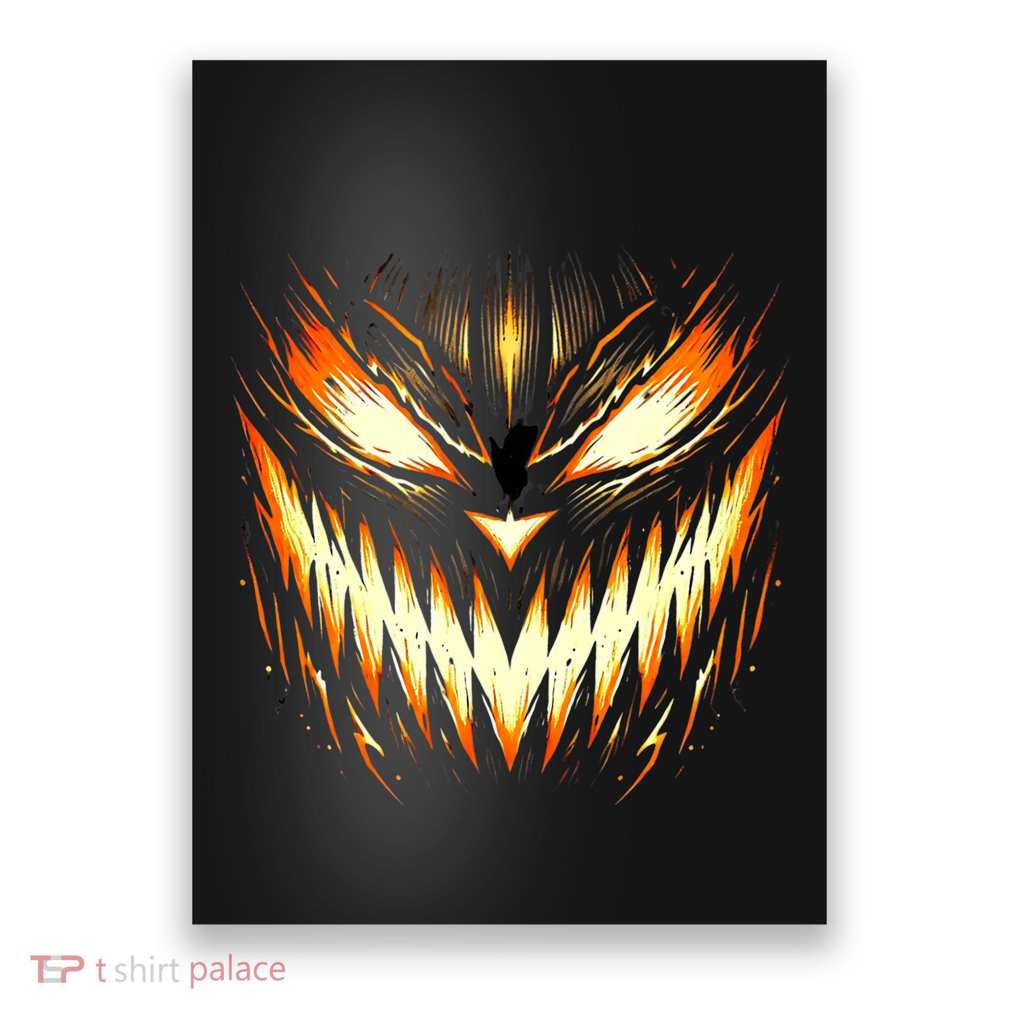 Scary Jack O Lantern Face Carved Pumpkin Halloween Costume Poster