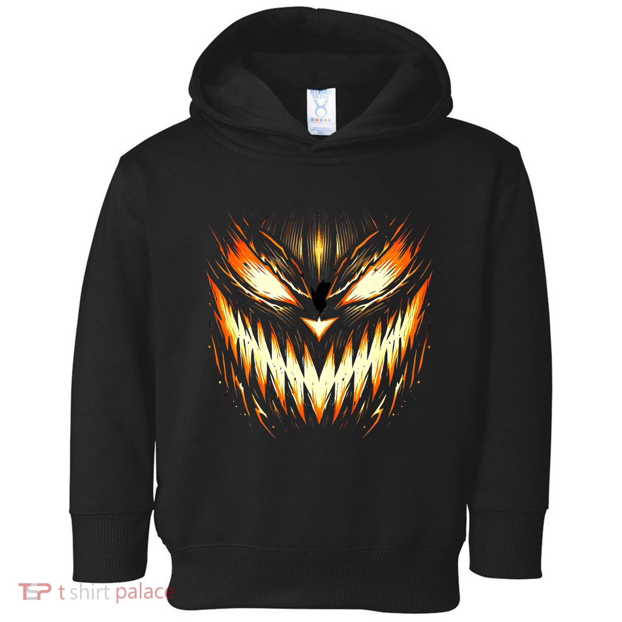 Scary Jack O Lantern Face Carved Pumpkin Halloween Costume Toddler Hoodie