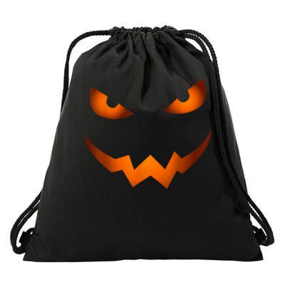 Scary Jack O Lantern Pumpkin Face Halloween Costume Tshirt Drawstring Bag