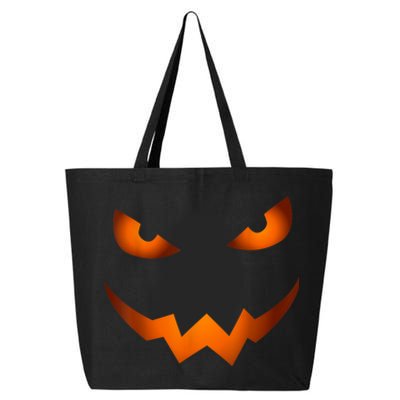 Scary Jack O Lantern Pumpkin Face Halloween Costume Tshirt 25L Jumbo Tote