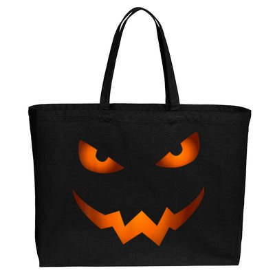 Scary Jack O Lantern Pumpkin Face Halloween Costume Tshirt Cotton Canvas Jumbo Tote