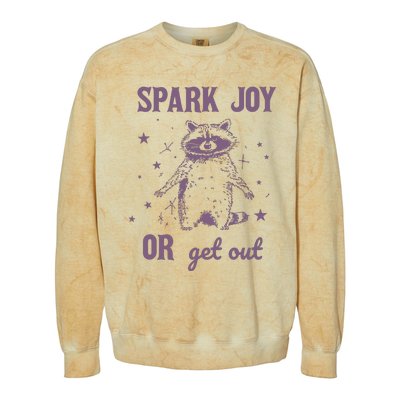 Spark Joy Or Get Out Vintage Colorblast Crewneck Sweatshirt