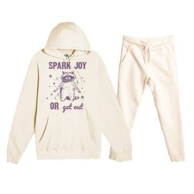 Spark Joy Or Get Out Vintage Premium Hooded Sweatsuit Set