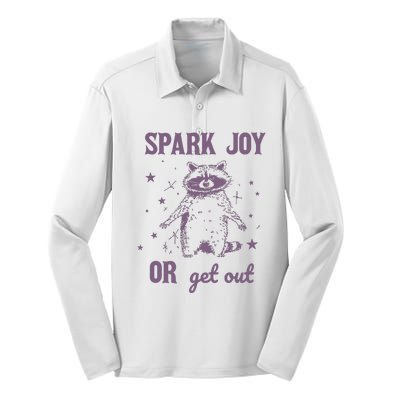 Spark Joy Or Get Out Vintage Silk Touch Performance Long Sleeve Polo