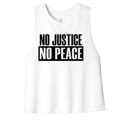 Social Justice Peace No Blm Protest 2020 Injustice Gift Women's Racerback Cropped Tank