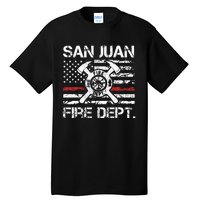 San Juan Puerto Rico Fire Department Thin Red Line Fireman Tall T-Shirt