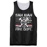 San Juan Puerto Rico Fire Department Thin Red Line Fireman Mesh Reversible Basketball Jersey Tank