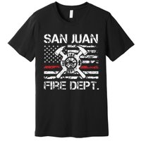 San Juan Puerto Rico Fire Department Thin Red Line Fireman Premium T-Shirt