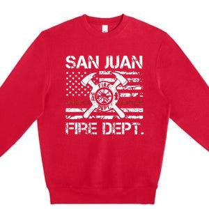 San Juan Puerto Rico Fire Department Thin Red Line Fireman Premium Crewneck Sweatshirt